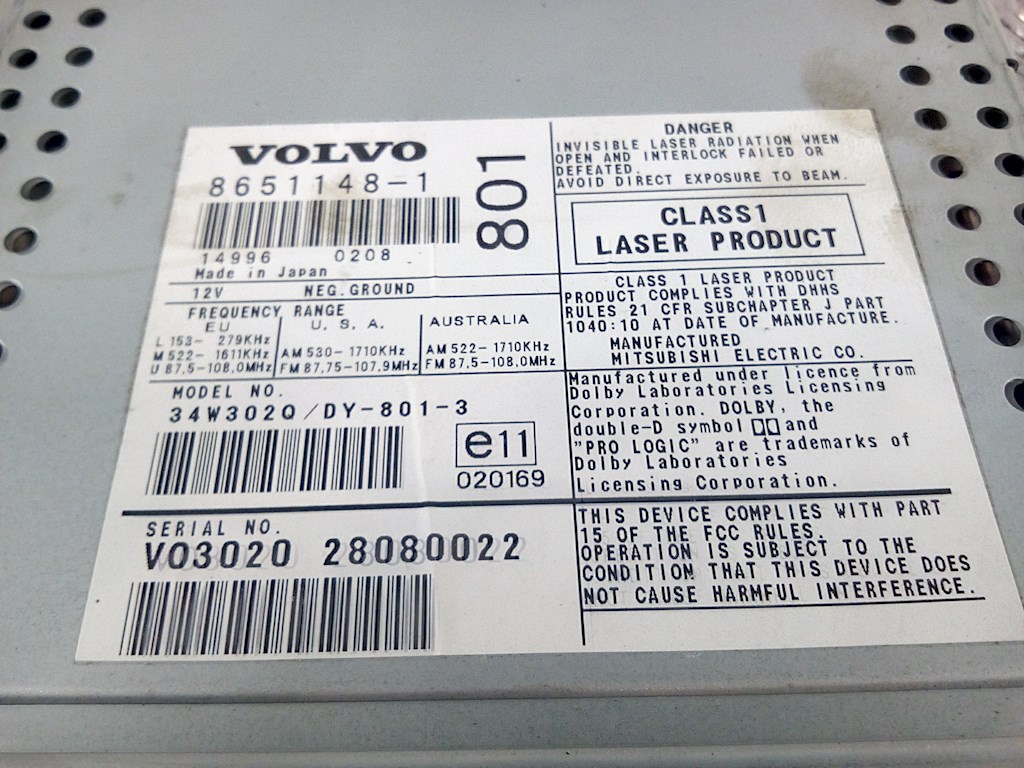 

Магнитола Volvo S80, S80